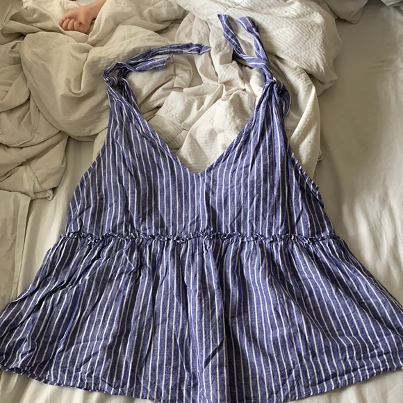 Who What Wear Tops - Who What Wear XXL striped chambray blouse